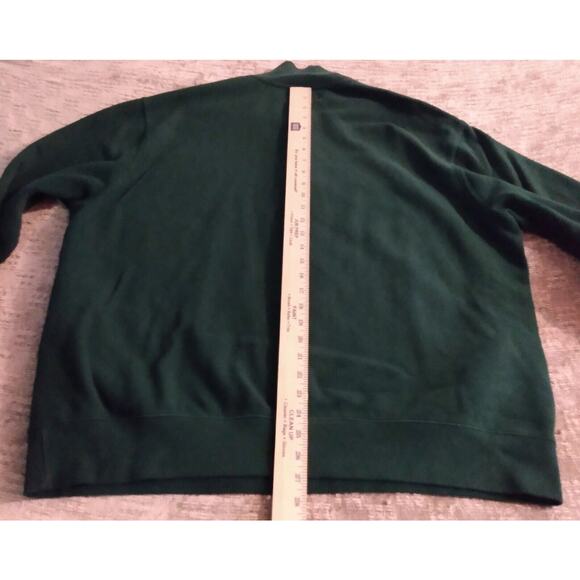 Polo Ralph Lauren Mens XXL Green 1/4 Zip Leather Pull Sweater Red Horse Pockets - Picture 4 of 11